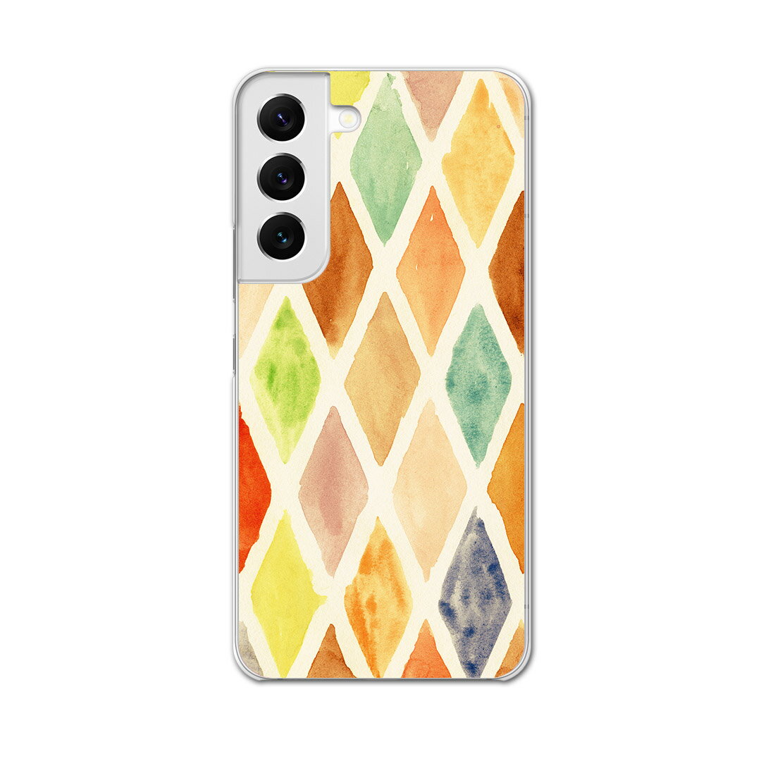 Galaxy S22 専用ハードケース SC-51C / SCG13 共通対応 sc51c igcase スマホカバー カバー ケース pc ハードケース 006866 カラフル 模様 アーガイル