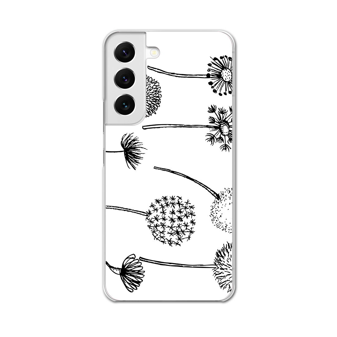Galaxy S22 専用ハードケース SC-51C / SCG13 共通対応 sc51c igcase スマホカバー カバー ケース pc ハードケース 014809 たんぽぽ　綿毛　白黒