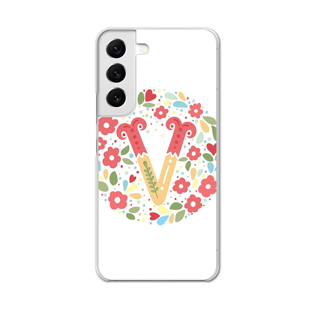 Galaxy S22 専用ハードケース SC-51C / SCG13 共通対応 sc51c igcase スマホカバー カバー ケース pc ハードケース 019291 フォント 文字 v アルファベット