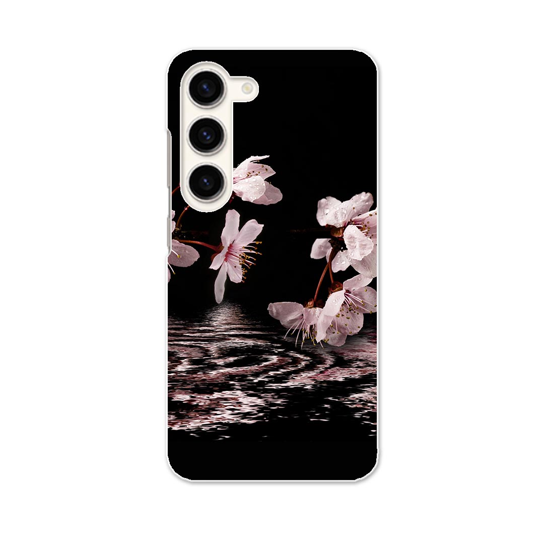 Galaxy S23 SC-51D SCG19 専用ハードケース SC-51D / SCG19 共通対応 sc51d igcase スマホカバー カバー ケース pc ハードケース 000009 桜　水面　黒(2.0)