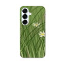Galaxy S25 用 SC-51F / SCG31 (SM-S931) 共通対応 ハードケース sc51f ケース カバー ハードケース 022902 花 イラスト 緑(2)