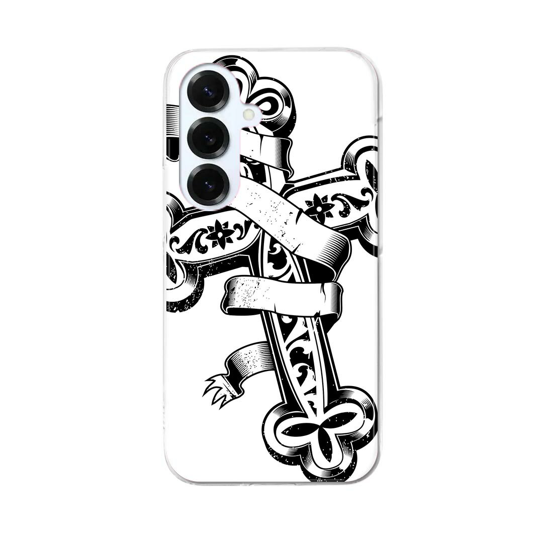 Galaxy S25 用 SC-51F / SCG31 (SM-S931) 共通対応 ハードケース sc51f ケース カバー ハードケース 006434 十字架　イラスト