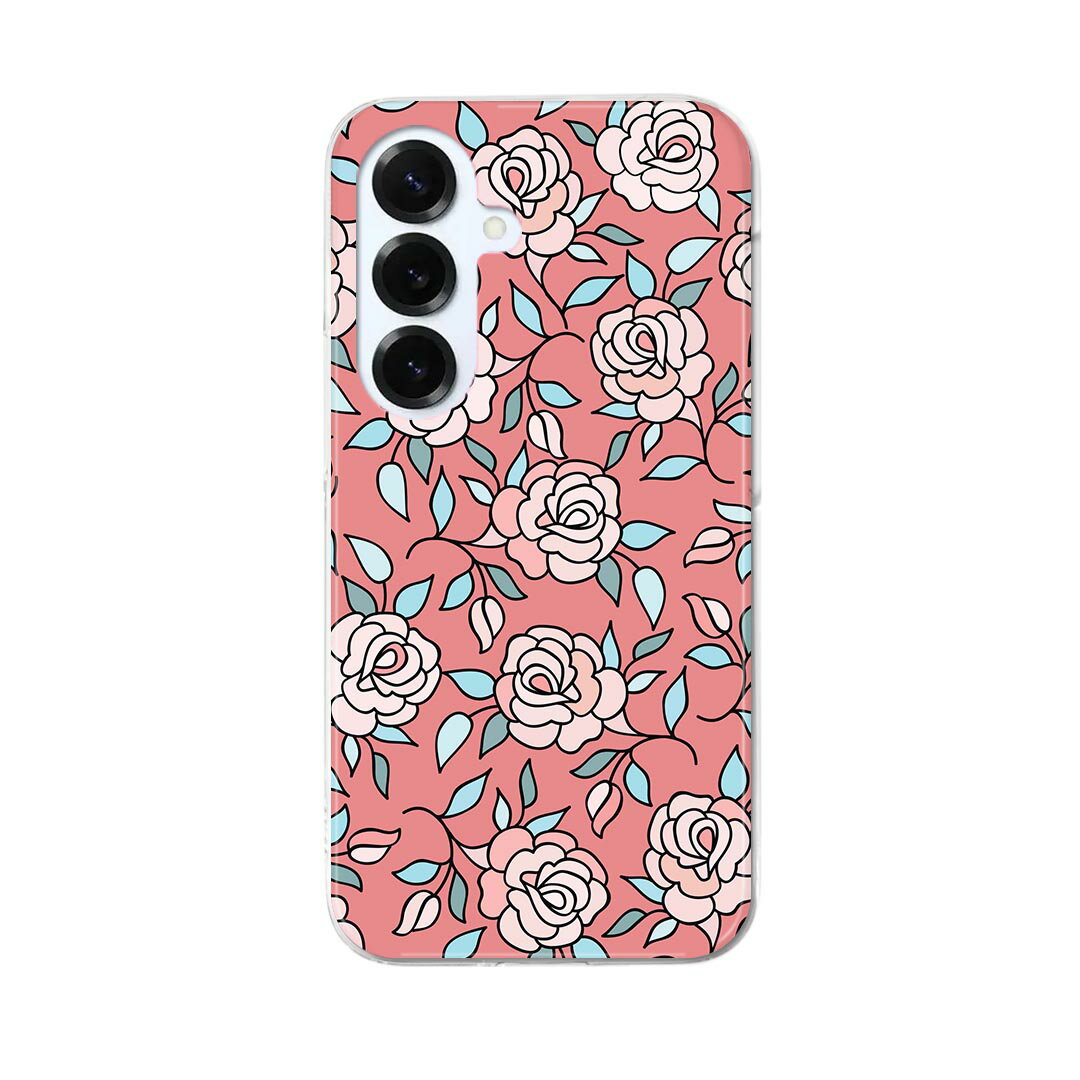 Galaxy S25 用 SC-51F / SCG31 (SM-S931) 共通対応 ハードケース sc51f ケース カバー ハードケース 012181 花　花柄　バラ