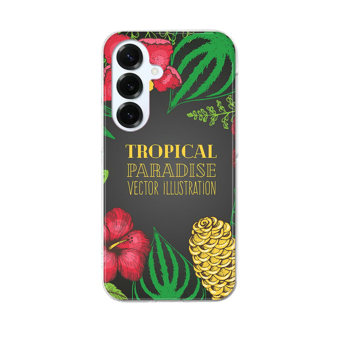 Galaxy S25 用 SC-51F / SCG31 (SM-S931) 共通対応 ハードケース sc51f ケース カバー ハードケース 013891 リーフ　夏　ハイビスカス(2.0)