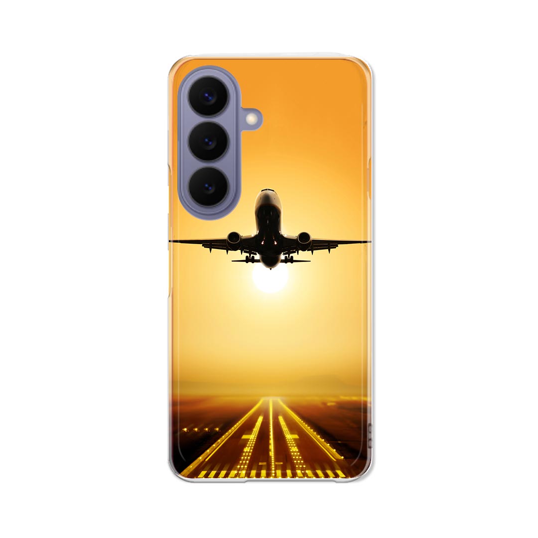 Galaxy S26 用 スマホケース SC-51G / SCG36 共通対応 sc51g ケース カバー ハードケース 000850 飛行機　夕焼け