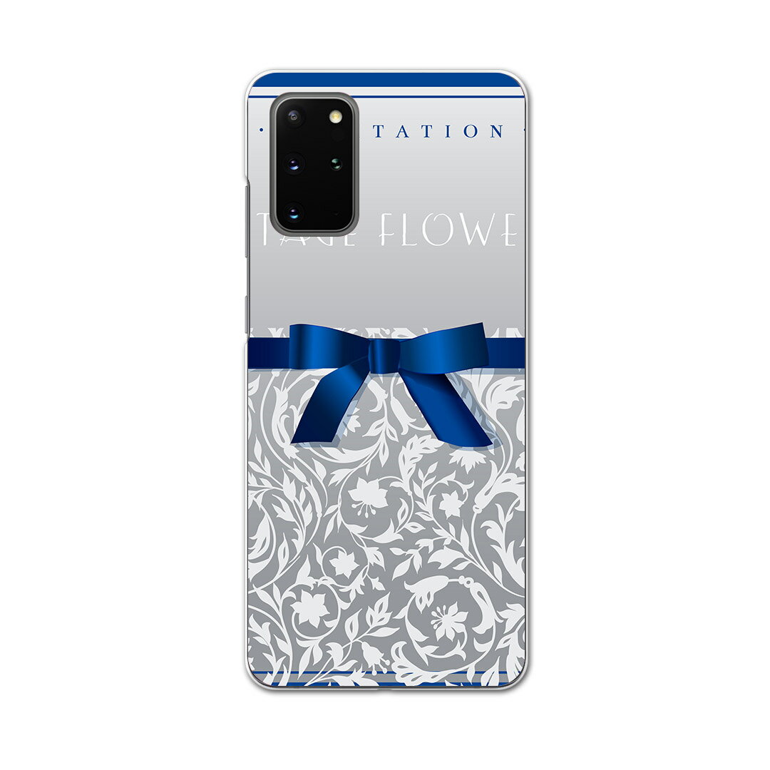 Rakuten - igcase Galaxy S20+ 5G SC-52A 専用ハードケース sc52a docomo ドコモ スマホカバー カバー ケース pc ハードケース 005474 ラグジュアリー 青　リボン　花　フラワー