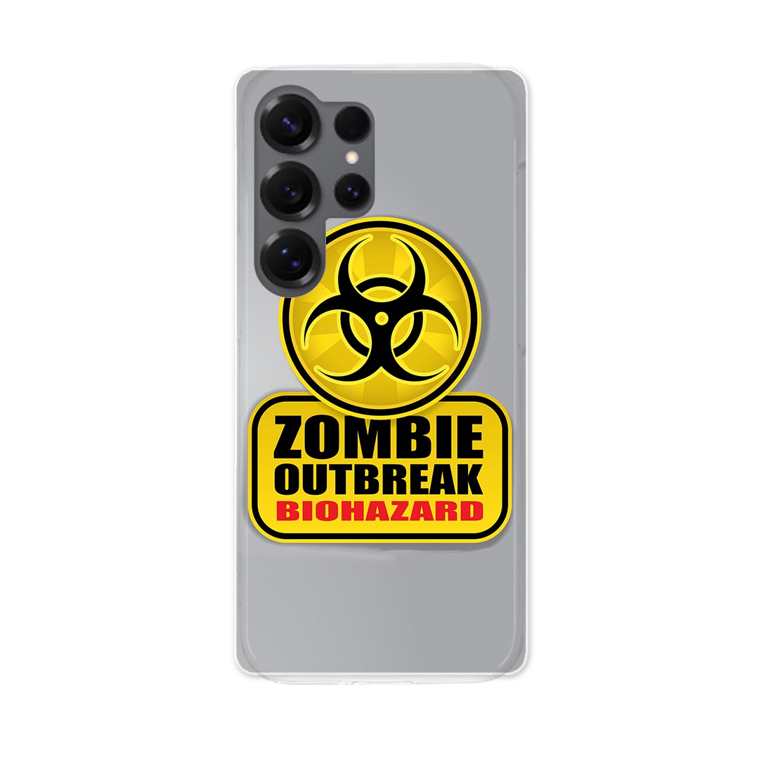Galaxy S25 Ultra 用 スマホカバー SC-52F / SCG32 共通対応 sc52f ケース カバー ハードケース 001180 標識 ゾンビ バイオハザード