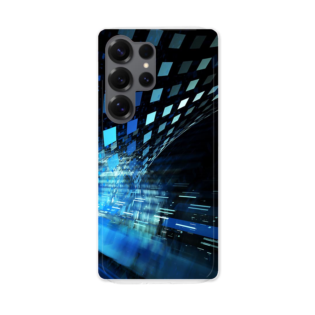 Galaxy S25 Ultra 用 スマホカバー SC-52F / SCG32 共通対応 sc52f ケース カバー ハードケース 007508 青　ブルー　黒　ブラック(2.0)