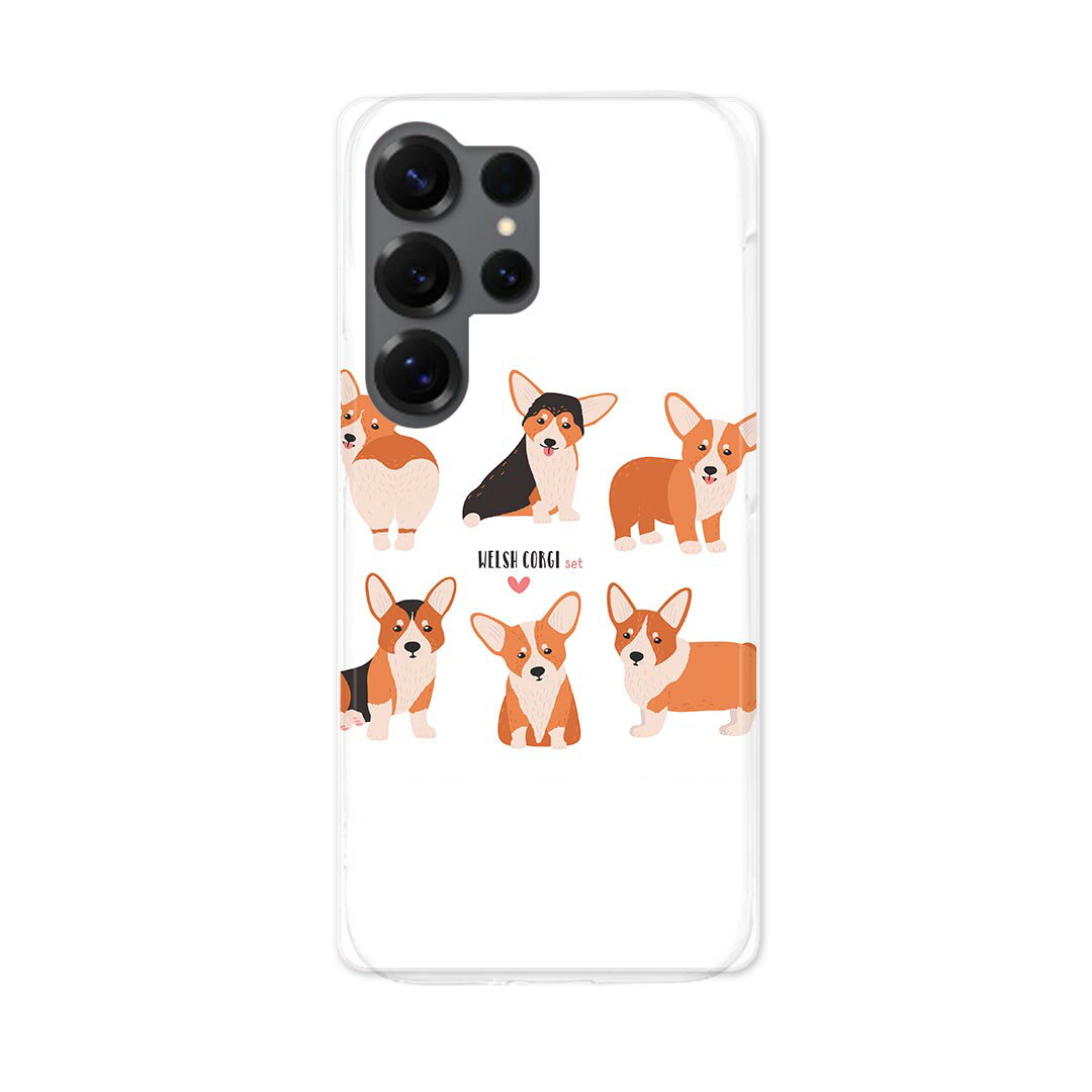 Mobile Phone - Galaxy S25 Ultra 用 スマホカバー SC-52F / SCG32 共通対応 sc52f ケース カバー ハードケース 016231 犬　コーギー