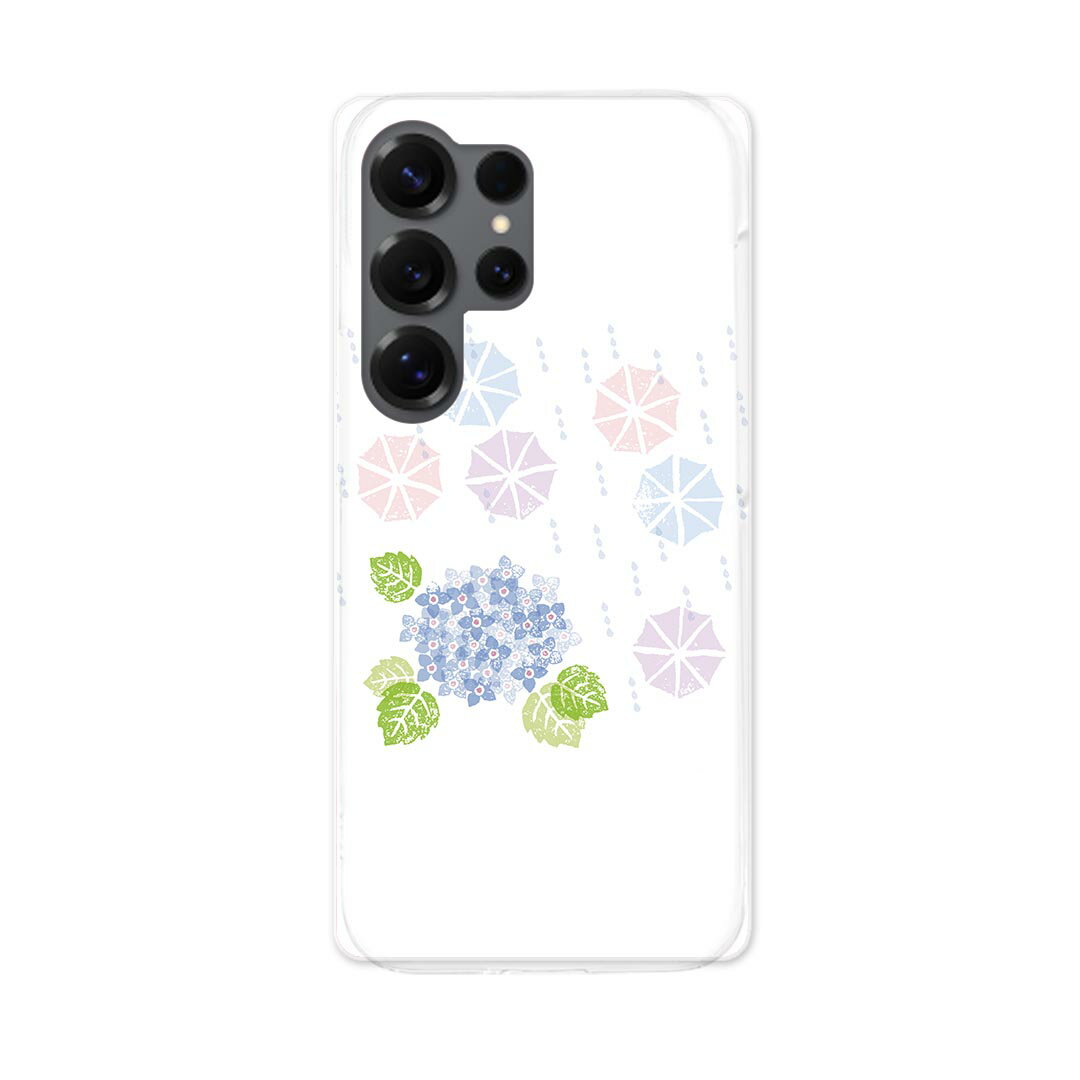乐天商城 - Galaxy S25 Ultra 用 スマホカバー SC-52F / SCG32 共通対応 sc52f ケース カバー ハードケース 016338 あじさい　梅雨　花