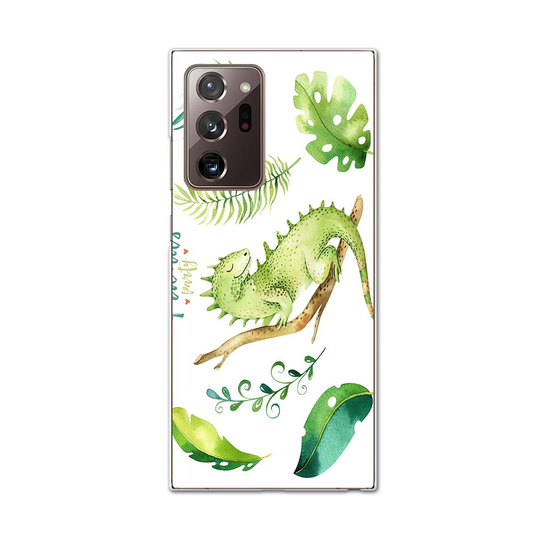 igcase Galaxy Note20 Ultra 5G SC-53A 専用ハードケース sc53a docomo ドコモ スマホカバー カバー ケース pc ハードケース 014722 リーフ　トカゲ　緑