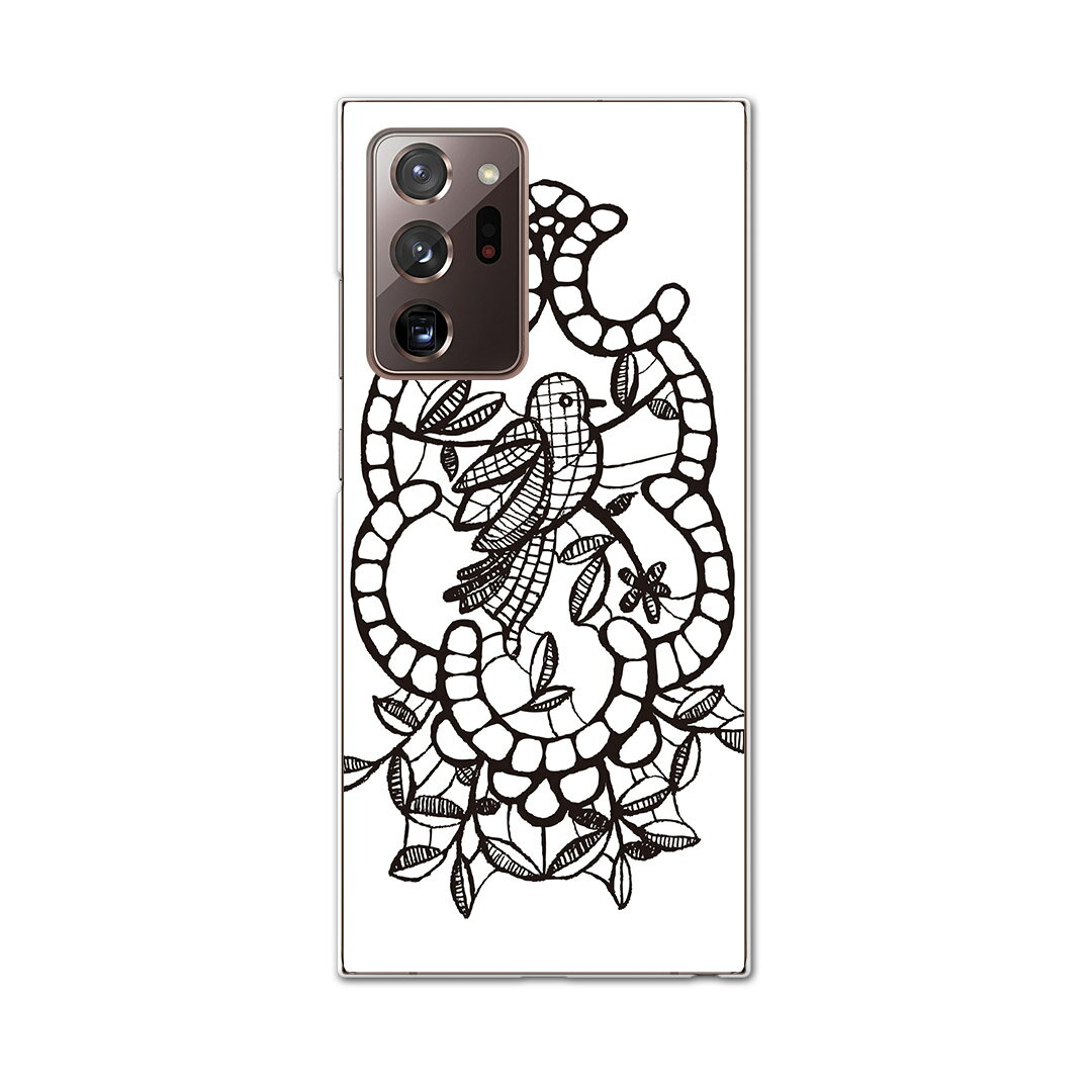 igcase Galaxy Note20 Ultra 5G SC-53A 専用ハードケース sc53a docomo ドコモ スマホカバー カバー ケース pc ハードケース 015283 鳥 花 ステンドグラス 絵