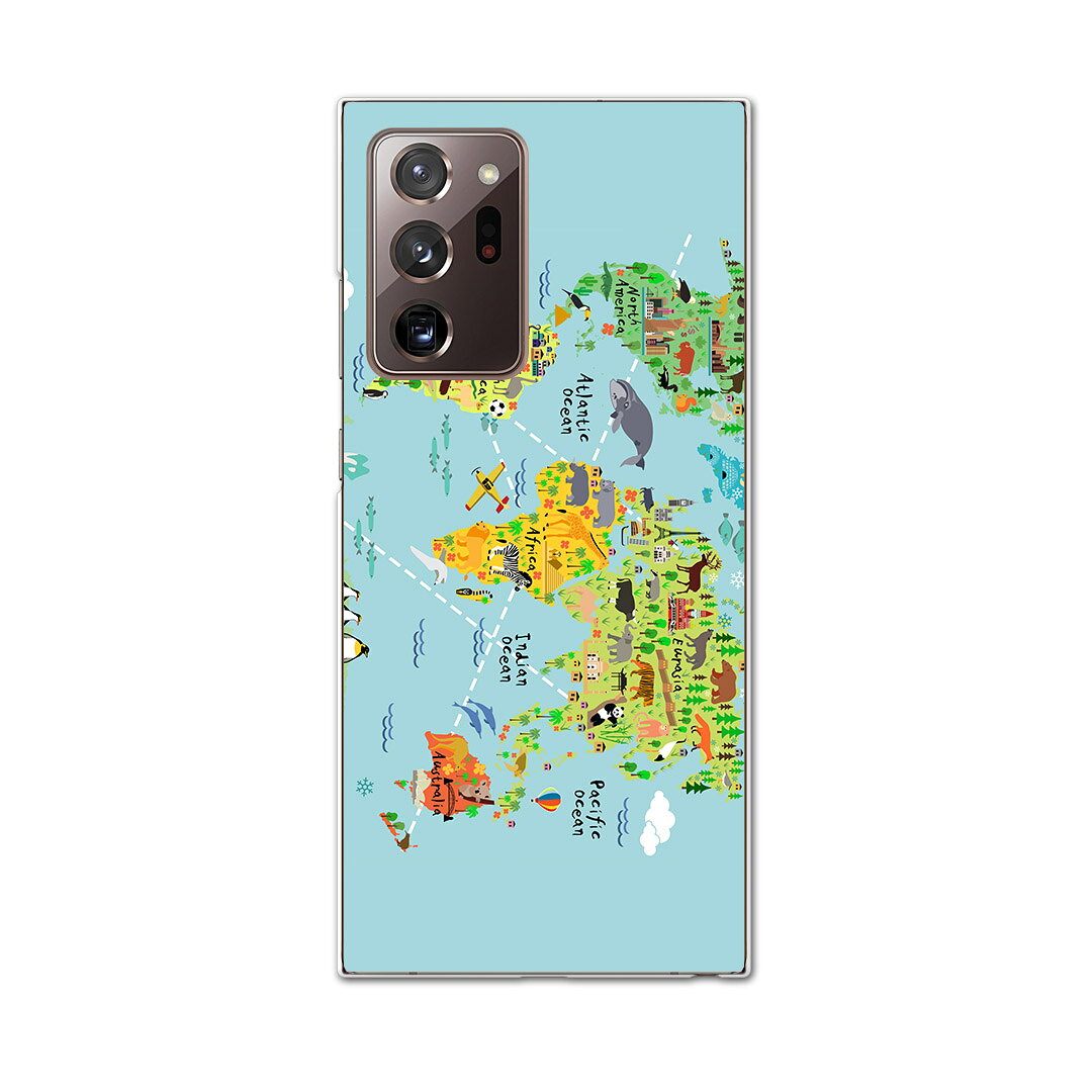 igcase Galaxy Note20 Ultra 5G SCG06 専用ハードケース au スマホカバー カバー ケース pc ハードケース 015949 世界地図　wordmap