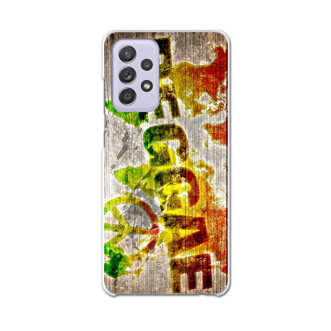 sc53b Galaxy A52 5G SC-53B ギャラクシー サムスン スマホ カバー ケース スマホケース スマホカバー PC ハードケース 000144 レゲエ　ラスタカラー　ピース