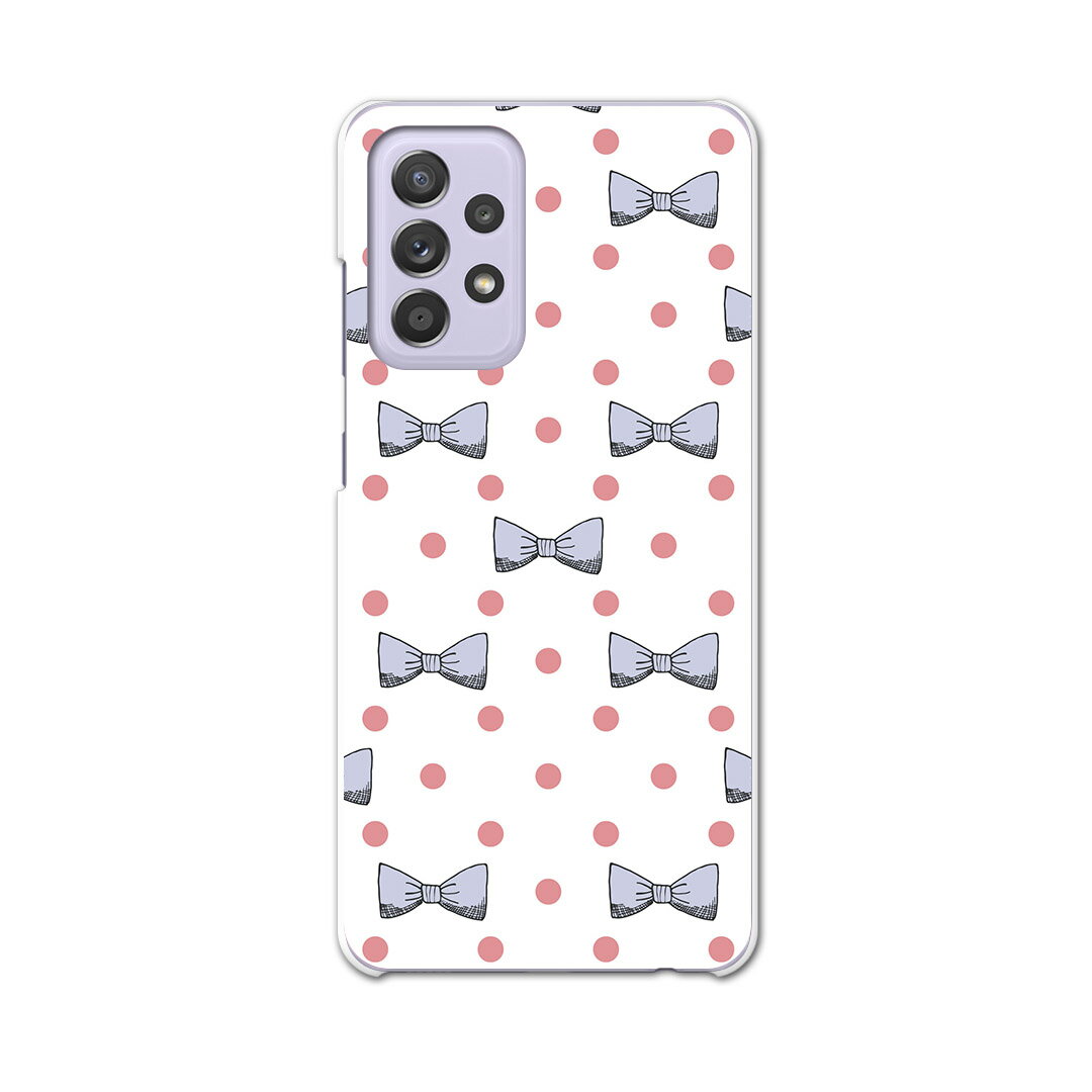 sc53b Galaxy A52 5G SC-53B ギャラクシー サムスン スマホ カバー ケース スマホケース スマホカバー PC ハードケース 012583 リボン ドット かわいい