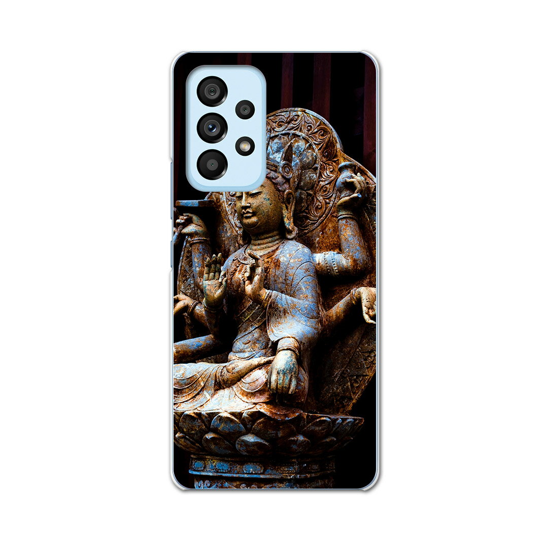 Galaxy A53 専用ハードケース SC-53C / SCG15 共通対応 sc53c igcase スマホカバー カバー ケース pc ハードケース 005093 仏像　写真　黒