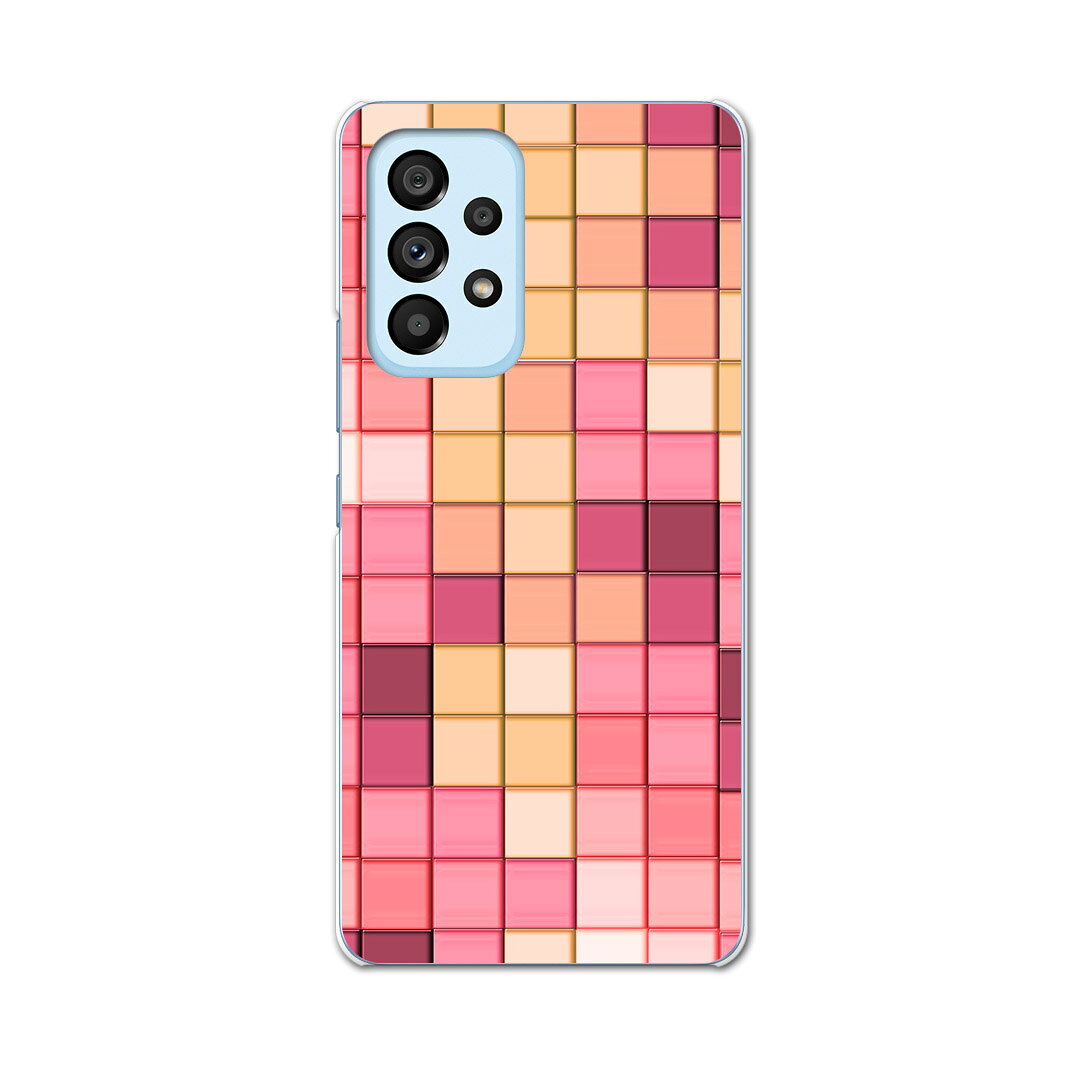 Galaxy A53 専用ハードケース SC-53C / SCG15 共通対応 sc53c igcase スマホカバー カバー ケース pc ハードケース 005317 ピンク　カラフル　ブロック