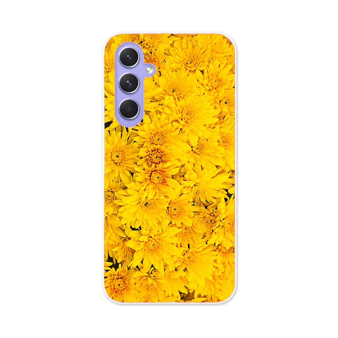 Galaxy A54 5G ギャラクシー SC-53D SCG21 専用 ケース 共通対応 sc53d igcase スマホカバー カバー ケース pc ハードケース 002624 花　　黄色　写真