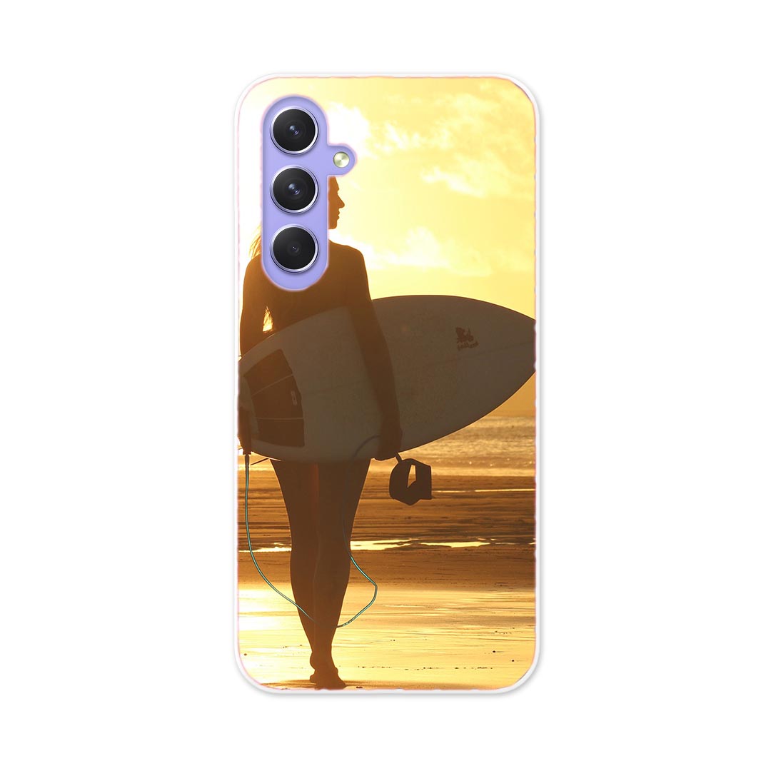 Galaxy A54 5G ギャラクシー SC-53D SCG21 専用 ケース 共通対応 sc53d igcase スマホカバー カバー ケース pc ハードケース 030582 サーフィン 夕焼け 海 女性