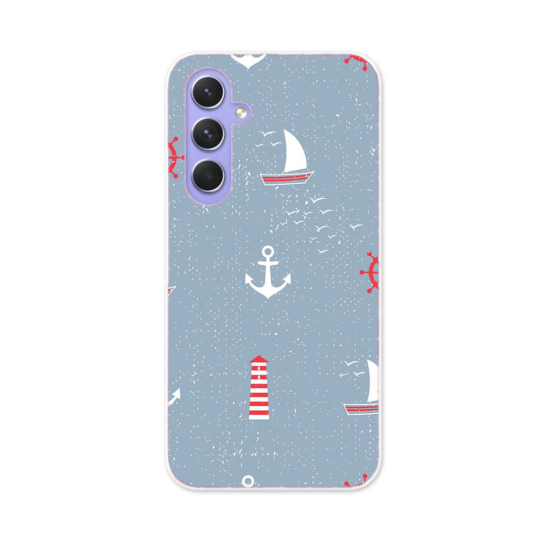 Mobile Phone Cases - Galaxy A54 5G ギャラクシー SC-53D SCG21 専用 ケース 共通対応 sc53d igcase スマホカバー カバー ケース pc ハードケース 011960 いかり　マリン　夏