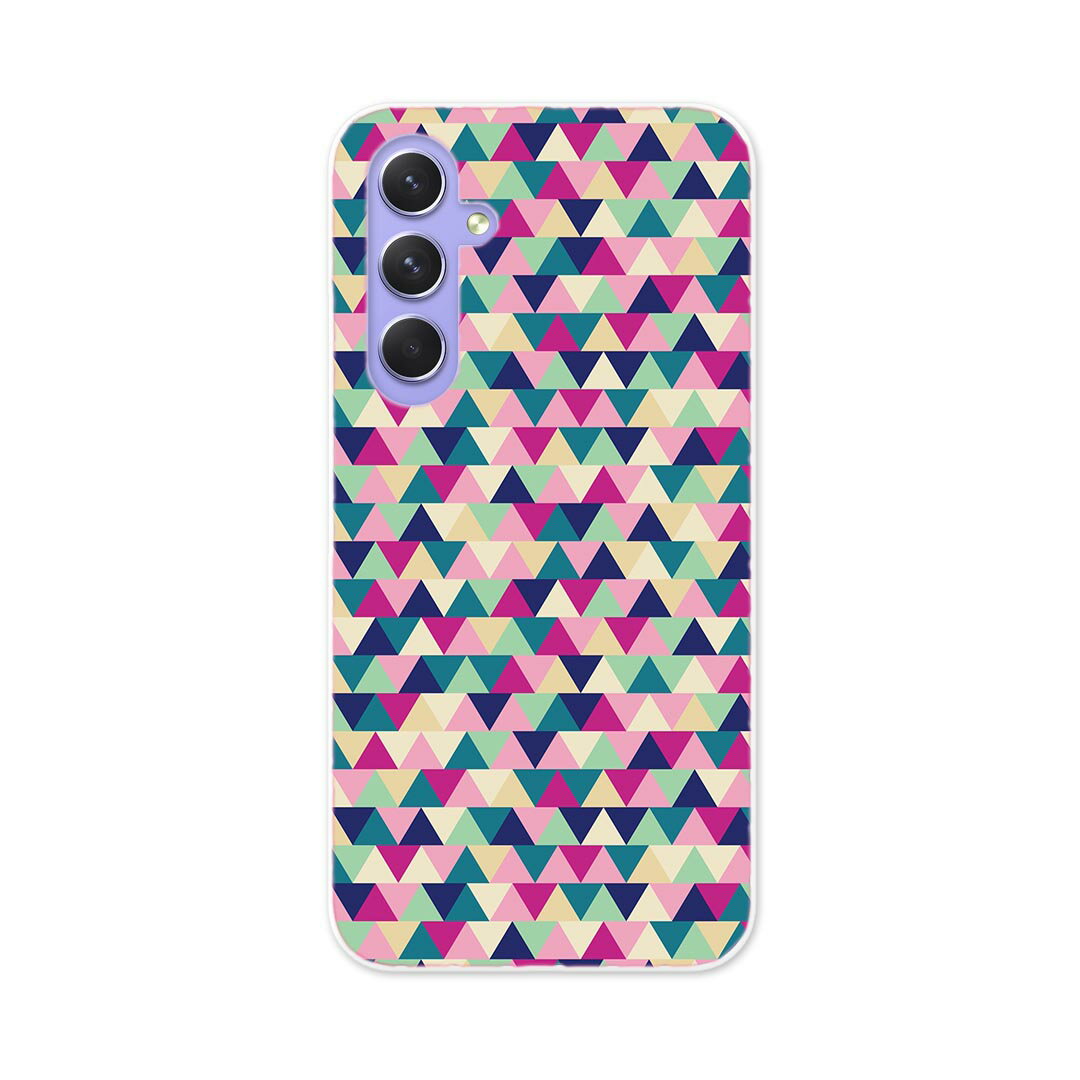 Galaxy A54 5G ギャラクシー SC-53D SCG21 専用 ケース 共通対応 sc53d igcase スマホカバー カバー ケース pc ハードケース 012714 三角　記号　カラフル