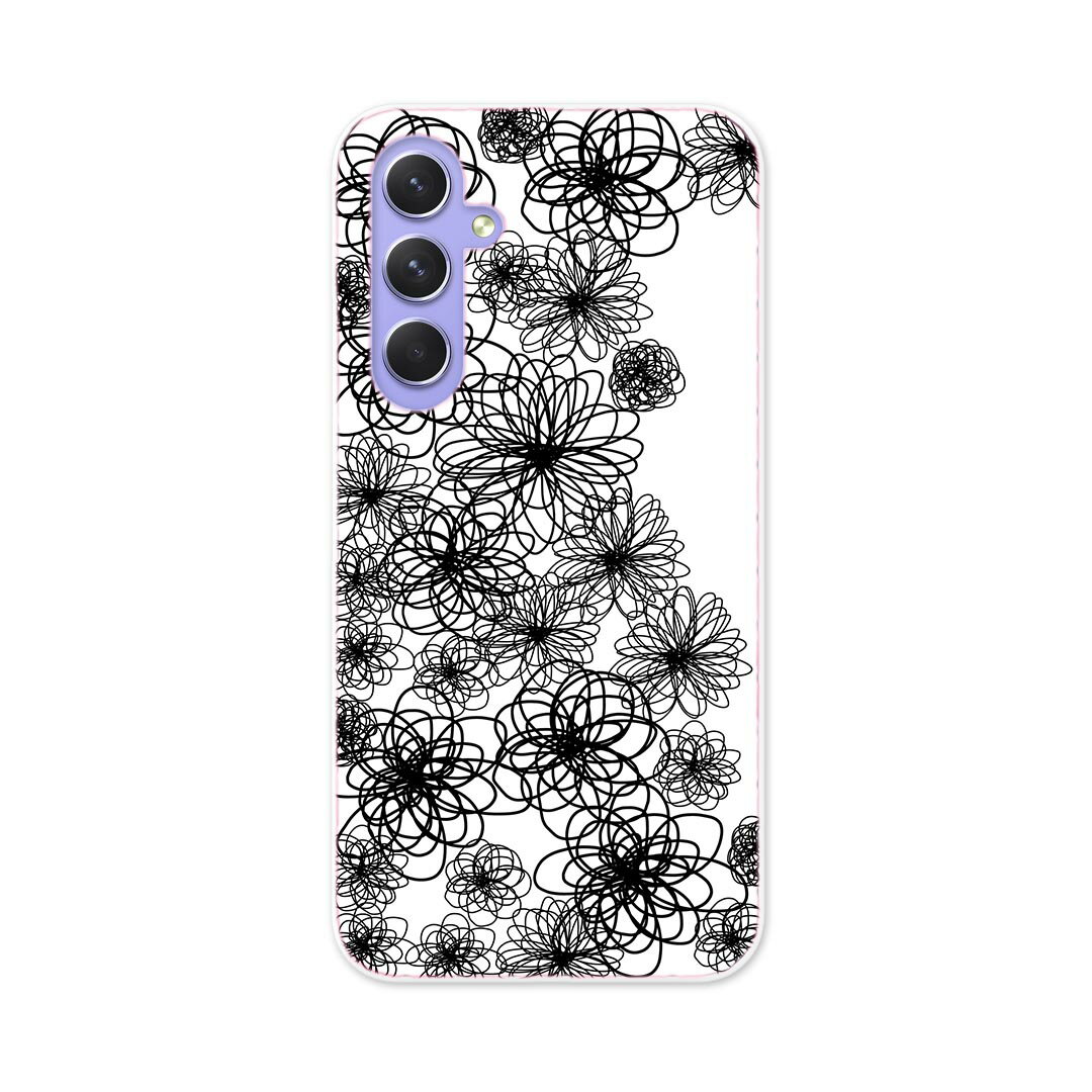 乐天商城 - Galaxy A54 5G ギャラクシー SC-53D SCG21 専用 ケース 共通対応 sc53d igcase スマホカバー カバー ケース pc ハードケース 015963 花　黒　模様