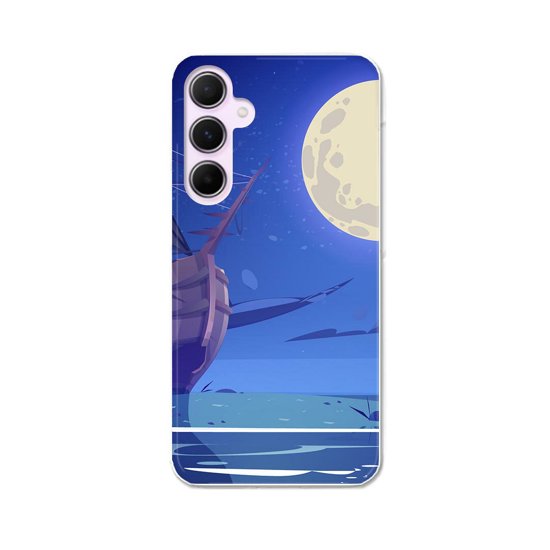 Mobile Phone - Galaxy A55 5G 用 ハードケース SC-53E / SCG27 共通対応 ケース カバー ハードケース 033781 海賊船 夜