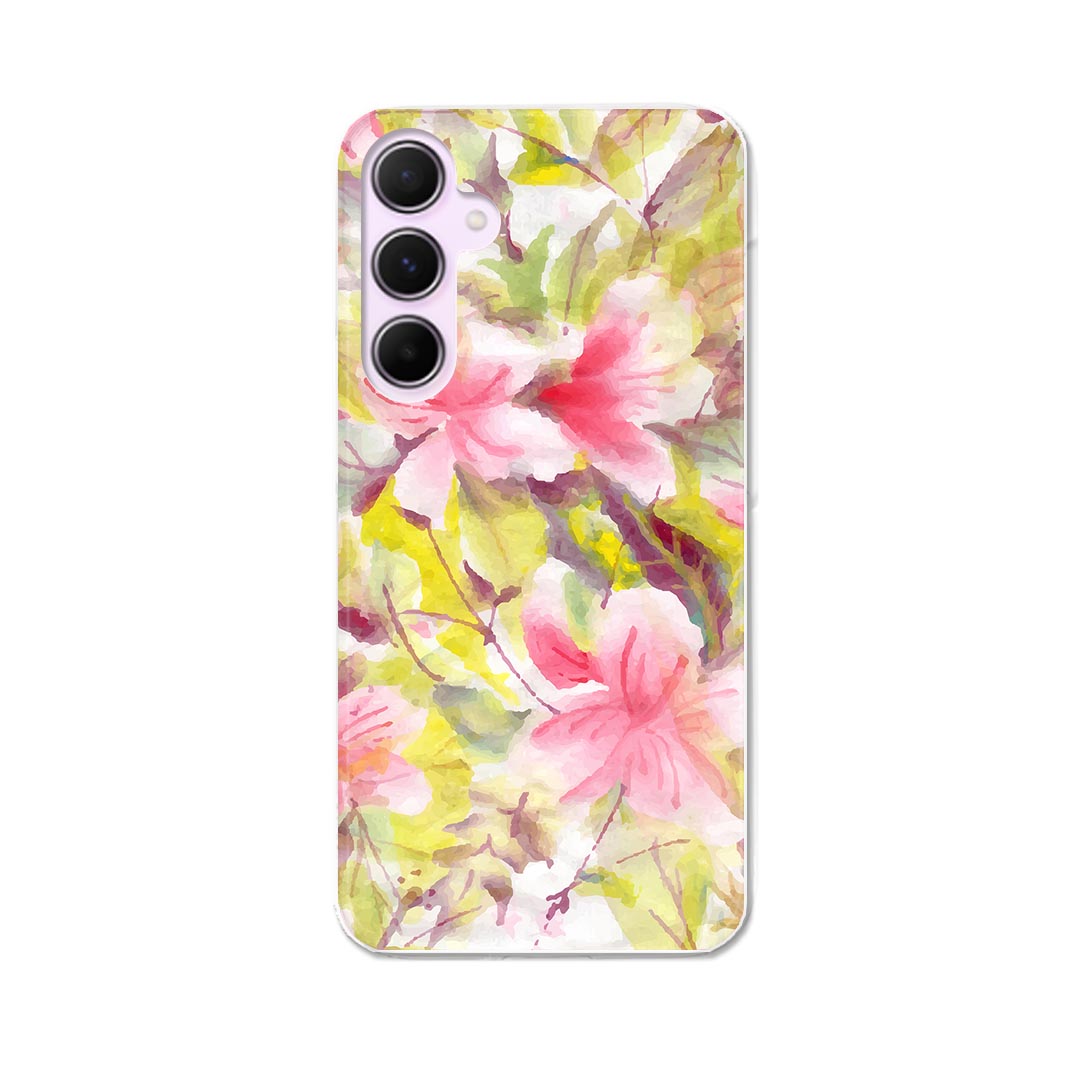 Galaxy A55 5G 用 ハードケース SC-53E / SCG27 共通対応 ケース カバー ハードケース 008883 イラスト　花　　水彩