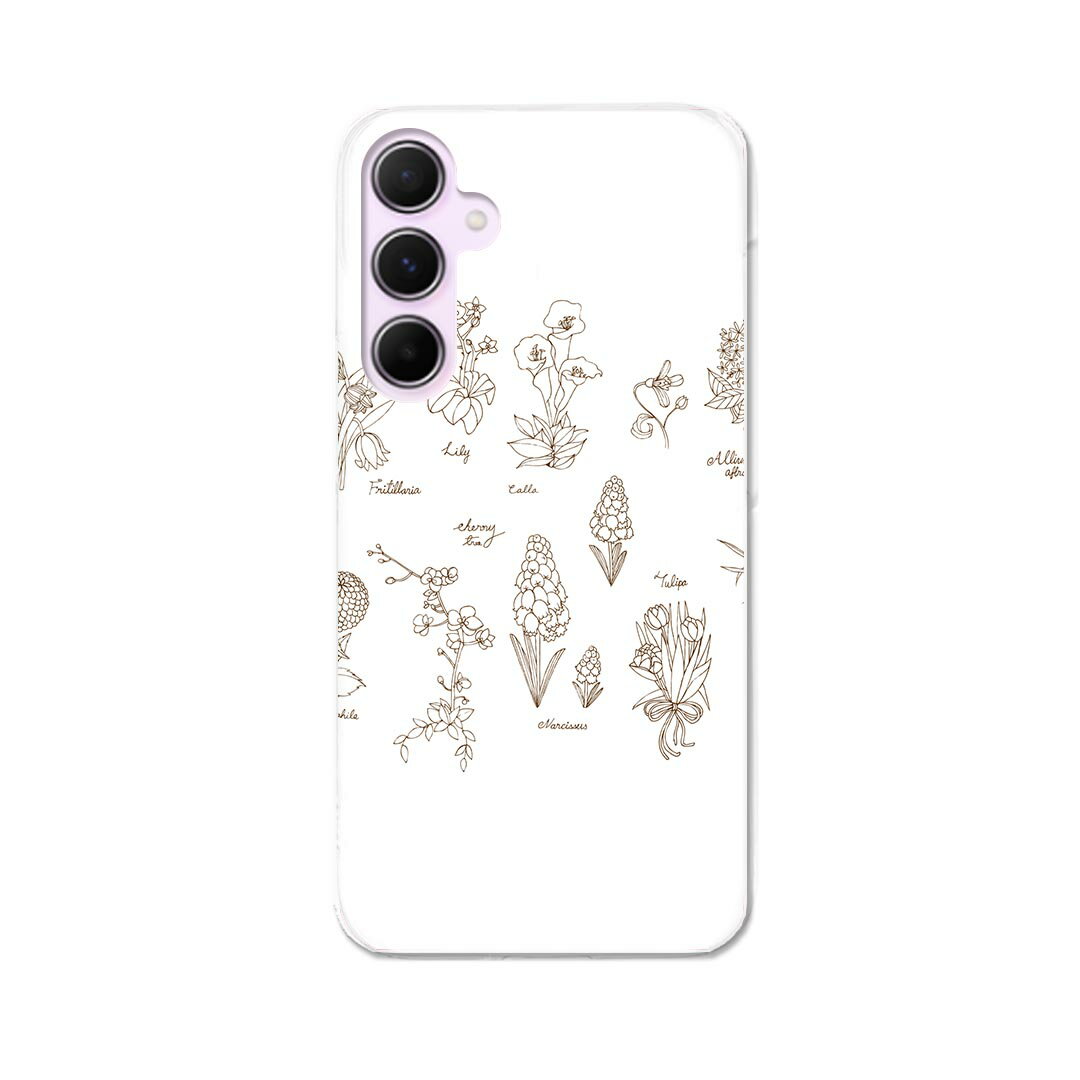 樂天商城 - Galaxy A55 5G 用 ハードケース SC-53E / SCG27 共通対応 ケース カバー ハードケース 009597 　花　シンプル