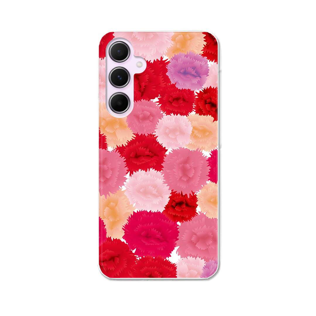 乐天商城 - Galaxy A55 5G 用 ハードケース SC-53E / SCG27 共通対応 ケース カバー ハードケース 014523 花　　赤
