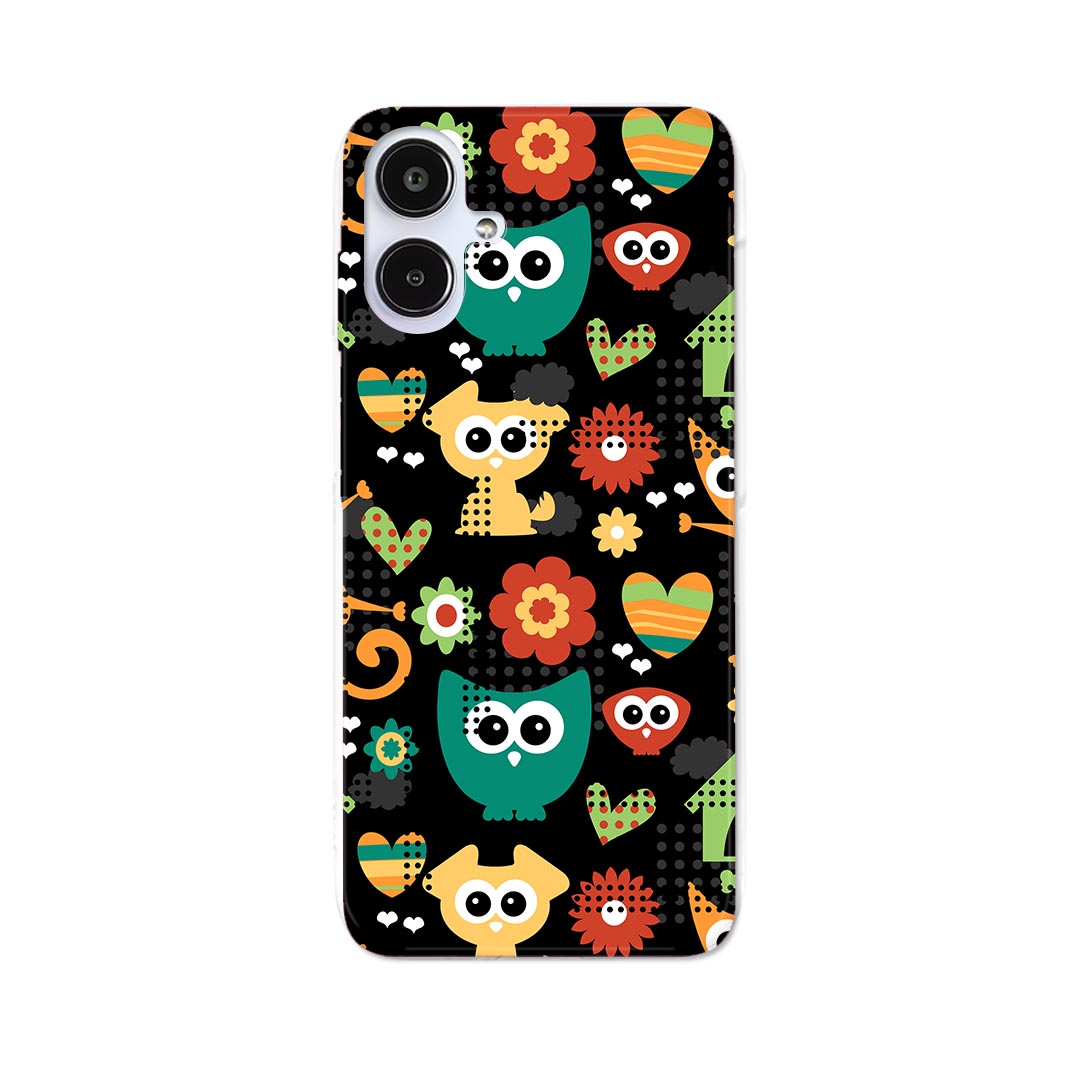 Galaxy A25 用 SC-53F / SCG33 共通対応 sc53f ケース カバー ハードケース 000070 かわいい　柄　ふくろう