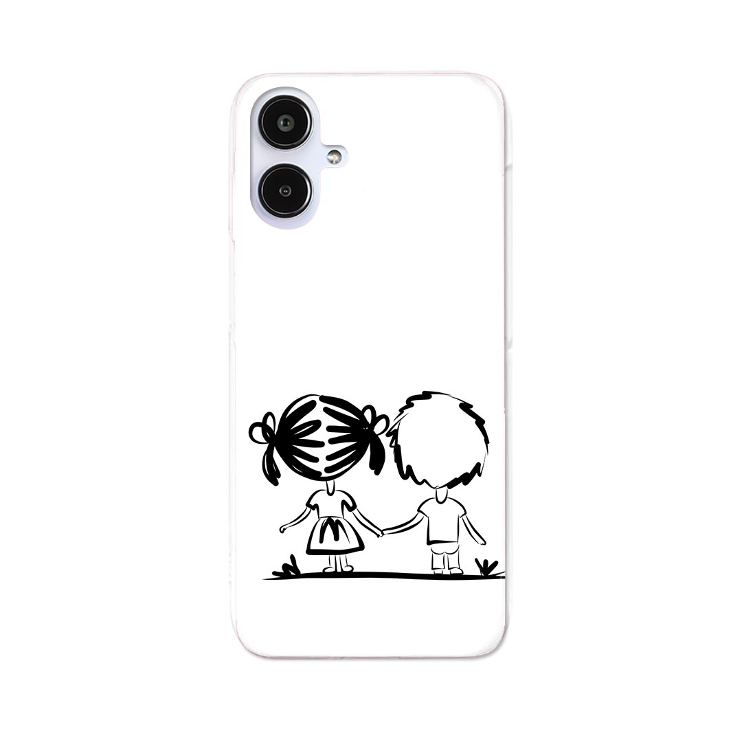 乐天商城 - Galaxy A25 用 SC-53F / SCG33 共通対応 sc53f ケース カバー ハードケース 011358 カップル　キャラクター　モノクロ