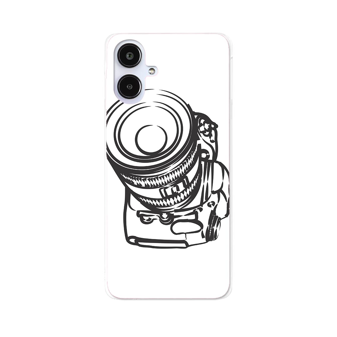 Galaxy A25 用 SC-53F / SCG33 共通対応 sc53f ケース カバー ハードケース 014761 カメラ　白黒　一眼レフ