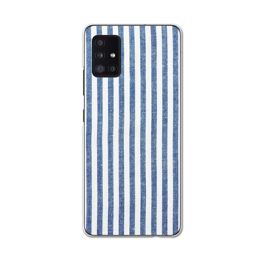 Galaxy A51 5G SC-54A 専用ハードケース igcase SC54A docom ドコモ　ギャラクシー スマホカバー カバー ケース pc ハードケース 008426 チェック・ボーダー 青　ブルー　ストライプ　模様