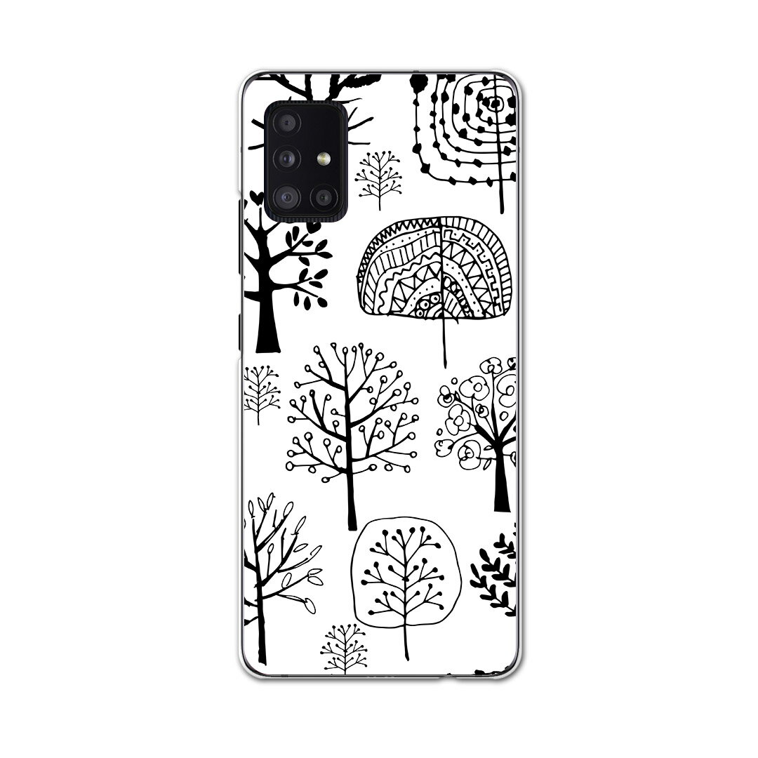 Galaxy A51 5G SC-54A 専用ハードケース igcase SC54A docom ドコモ ギャラクシー スマホカバー カバー ケース pc ハードケース 011956 木 モノトーン 白黒
