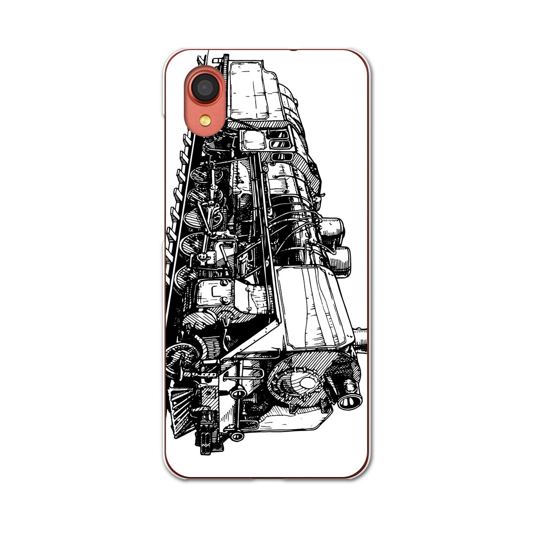 Galaxy A22 5G SC-56B 用 ハードケース SC56B igcase スマホカバー カバー ケース pc ハードケース 009544 乗り物　電車　モノクロ