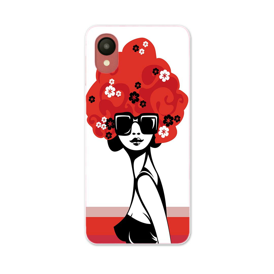 Galaxy A23 5G 専用ハードケース SC-56C / SCG18 共通対応 sc56c igcase スマホカバー カバー ケース pc ハードケース 001214 アフロ　花　女の人