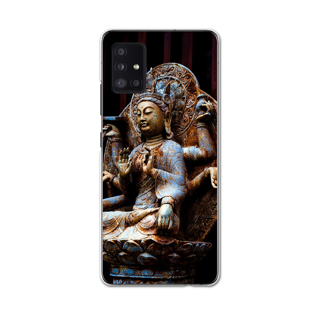 Galaxy A51 5G 専用ハードケース igcase SCG07 au スマホカバー カバー ケース pc ハードケース 005093 写真・風景 仏像　写真　黒