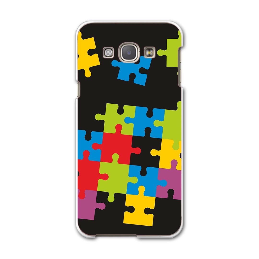 SCV32 GALAXY A8 ギャラクシー A8 scv32 au エーユー スマホ カバー スマホケース スマホカバー PC ハードケース パズル　カラフル ラブリー 002596