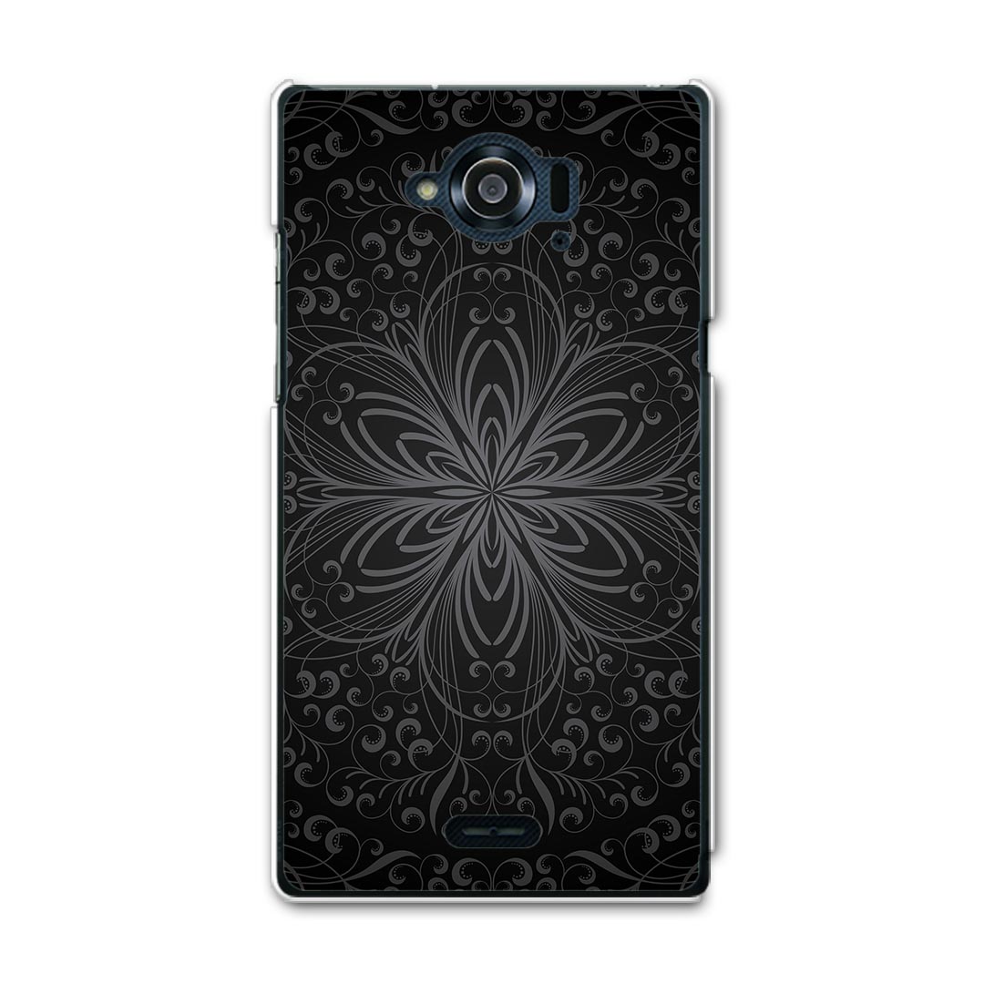 SH-01G AQUOS ZETA アクオスゼータ sh01g docomo ドコモ スマホ カバー ケース スマホケース スマホカバー TPU ソフトケース ダマスク 黒 ユニーク 001047