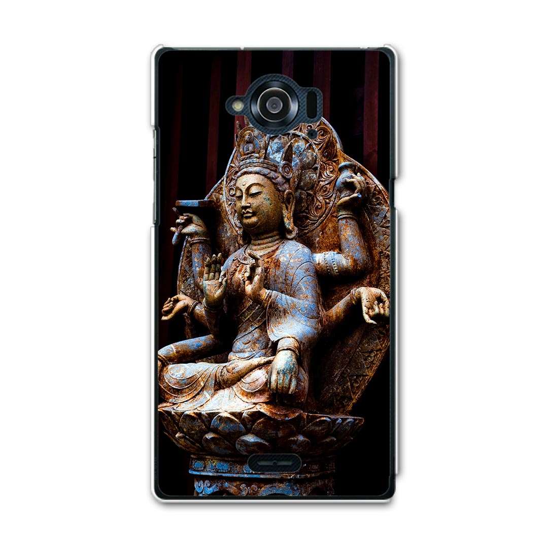 SH-01G AQUOS ZETA アクオスゼータ sh01g docomo ドコモ スマホ カバー ケース スマホケース スマホカバー TPU ソフトケース 仏像　写真　黒 写真・風景 005093