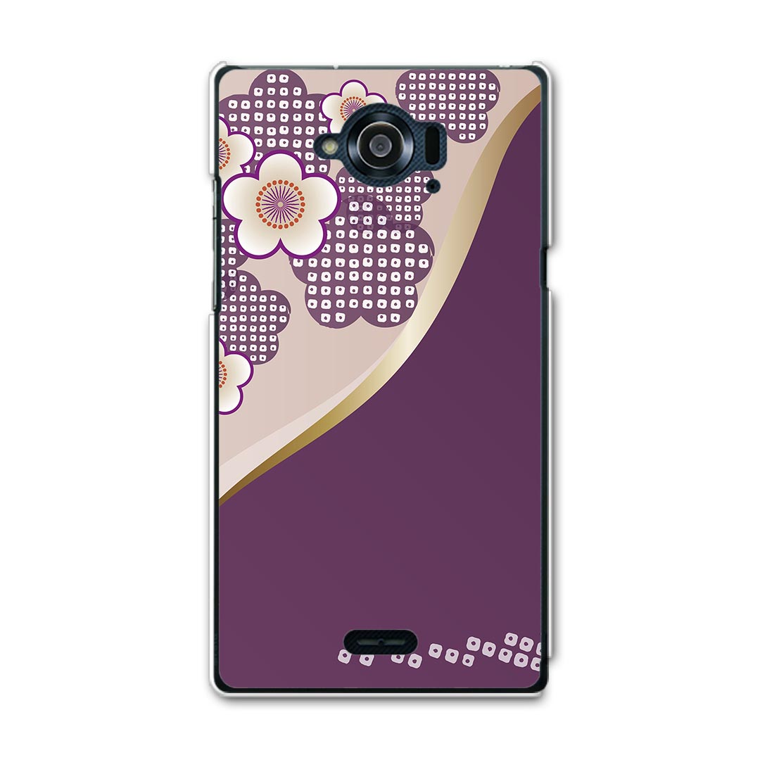 SH-01G AQUOS ZETA アクオスゼータ sh01g docomo ドコモ スマホ カバー ケース スマホケース スマホカバー TPU ソフトケース 和風 和柄 紫 花 フラワー 005248