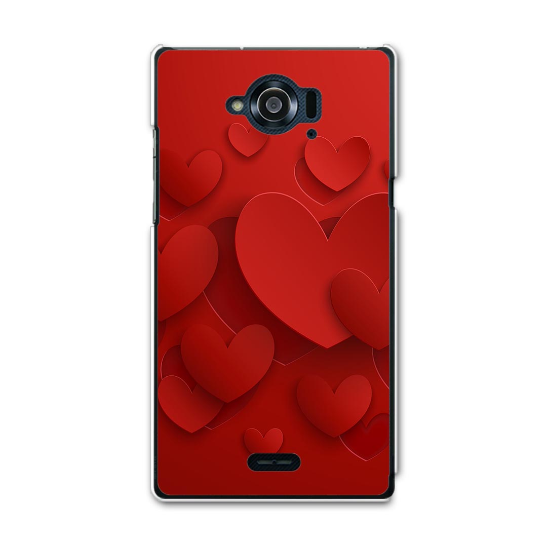 Mobile Phone - SH-01G AQUOS ZETA アクオスゼータ sh01g docomo ドコモ スマホ カバー ケース スマホケース スマホカバー TPU ソフトケース 赤　レッド　ハート ラブリー 005706