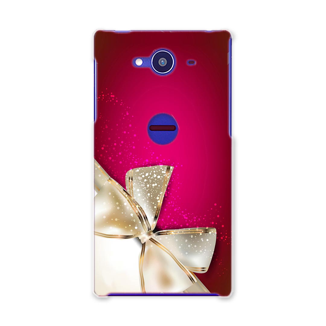 SH-01H AQUOS ZETA アクオスゼータ sh01h docomo ドコモ スマホ カバー スマホケース スマホカバー PC ハードケース リボン　ピンク　プレゼント ラグジュアリー 000228