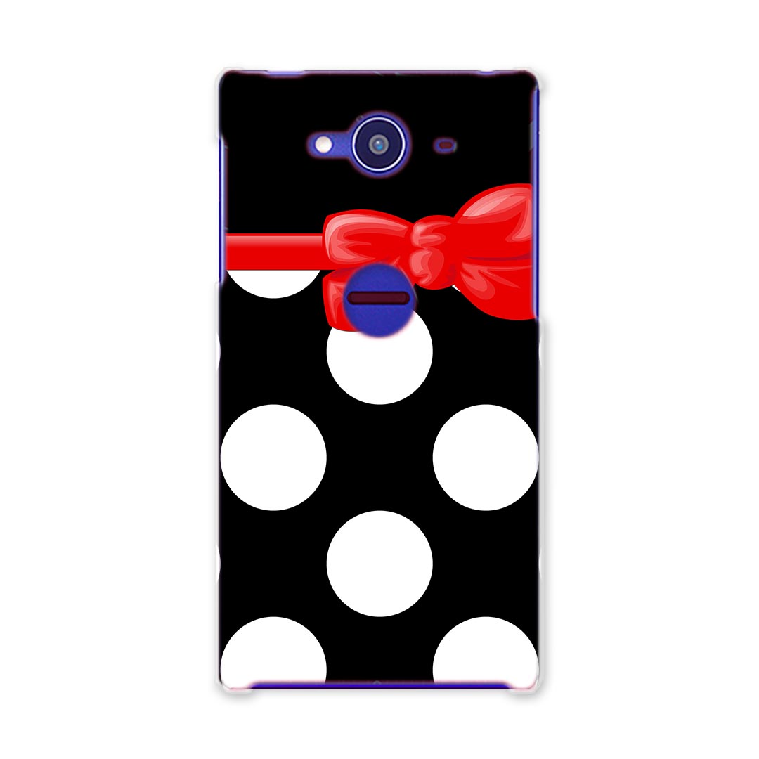 SH-01H AQUOS ZETA アクオスゼータ sh01h docomo ドコモ スマホ カバー スマホケース スマホカバー TPU ソフトケース リボン　水玉　黒 チェック・ボーダー 002346