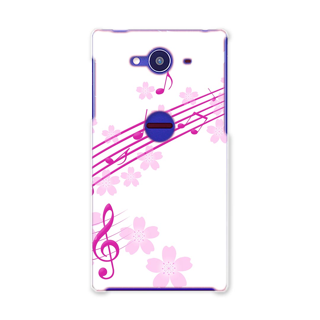 Mobile Phone - SH-01H AQUOS ZETA アクオスゼータ sh01h docomo ドコモ スマホ カバー スマホケース スマホカバー PC ハードケース 桜　音楽　ピンク ラブリー 005311