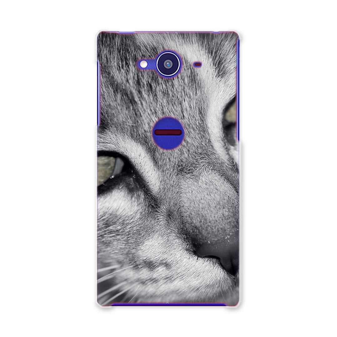 Mobile Phone Cases - 502SH AQUOS Xx2 アクオスフォン softbank ソフトバンク スマホ カバー スマホケース ハード pc ケース ハードケース 写真　猫　ねこ　モノクロ アニマル 007896