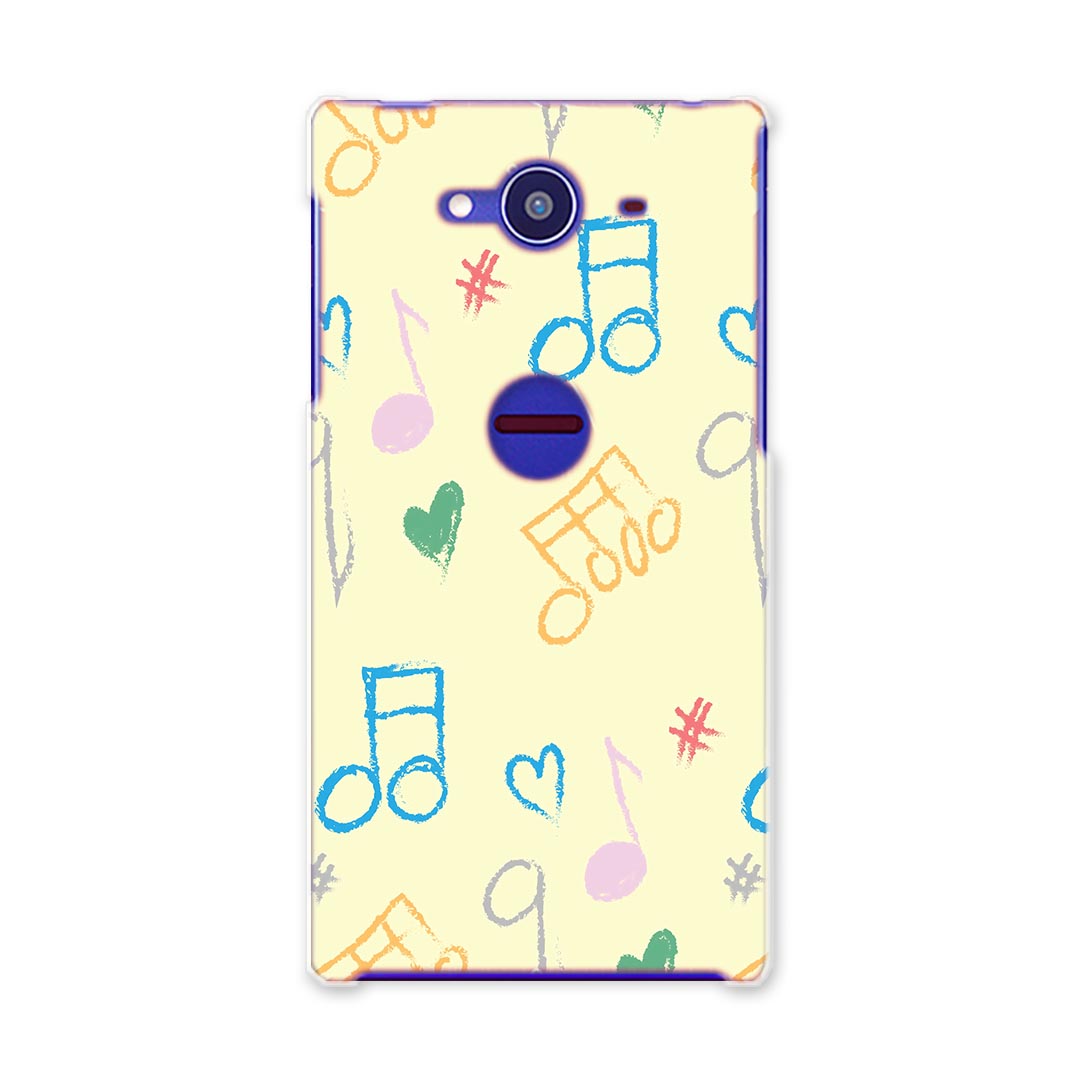 SH-01H AQUOS ZETA アクオスゼータ sh01h docomo ドコモ スマホ カバー スマホケース スマホカバー PC ハードケース 音符　イラスト　カラフル チェック・ボーダー 008680(2.0)