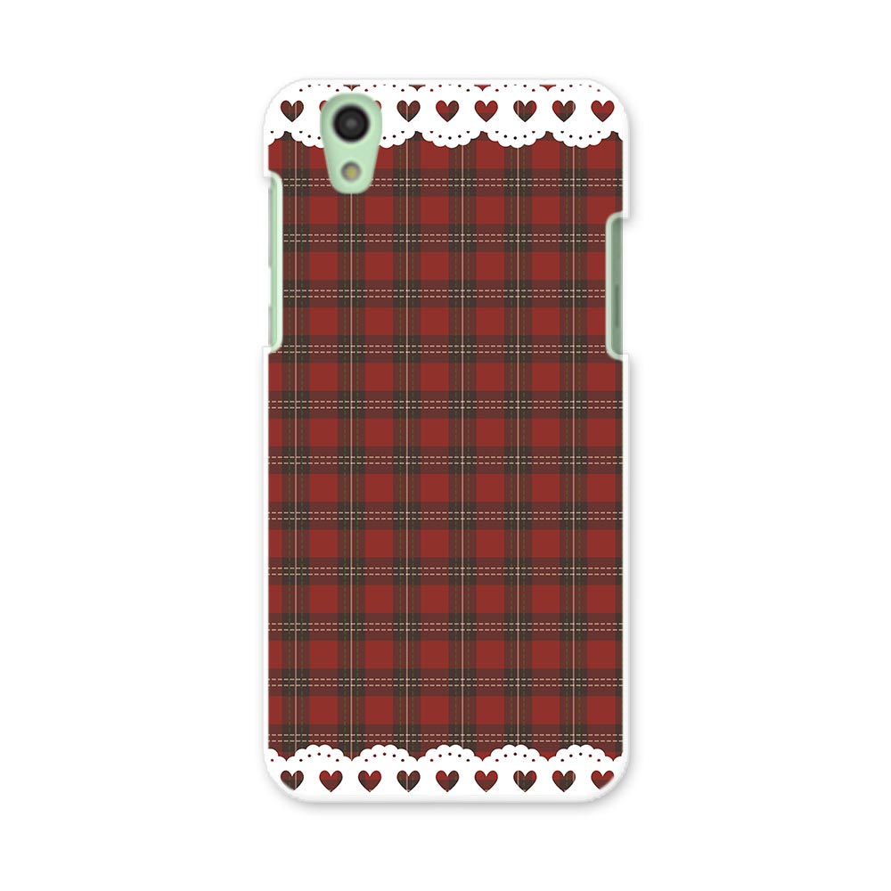 SH-01K AQUOS sense アクオス センス sh01k docomo ドコモ スマホ カバー スマホケース スマホカバー PC ハードケース ハート　チェック　赤 ラブリー 004889