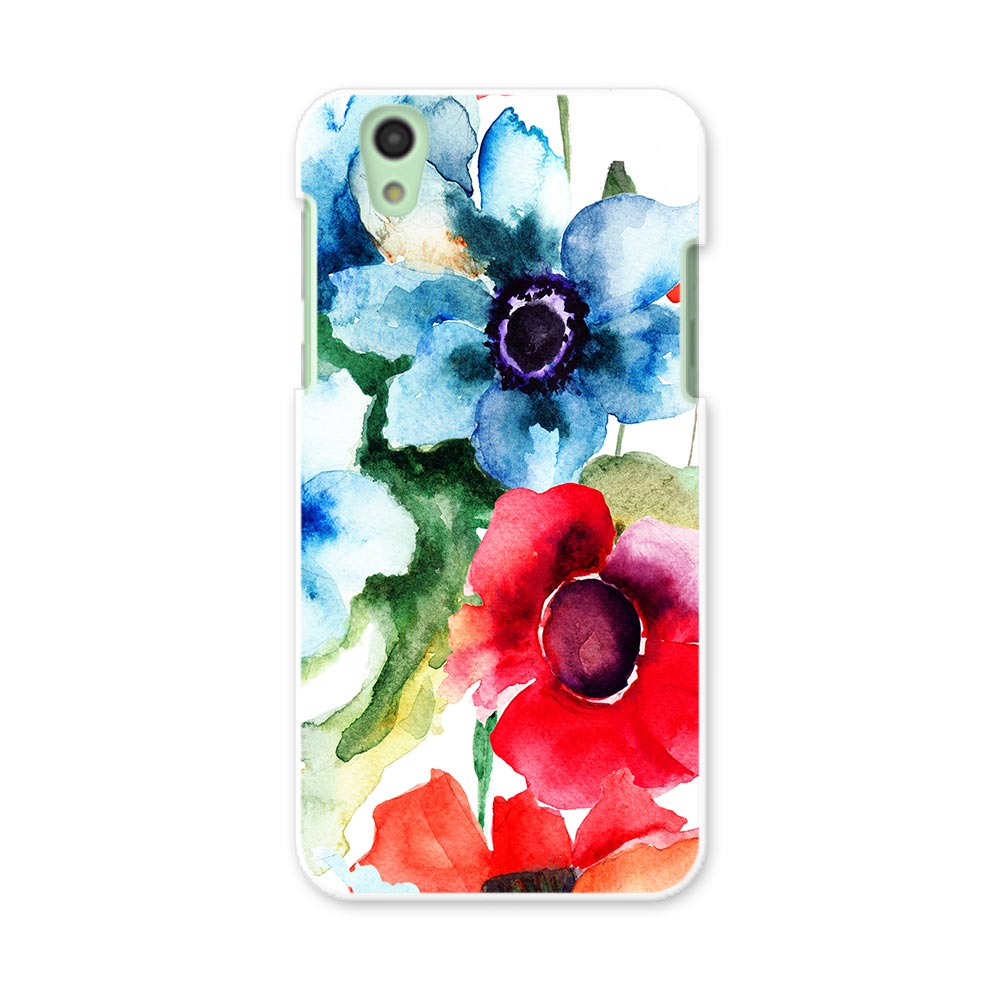 SH-01K AQUOS sense アクオス センス sh01k docomo ドコモ スマホ カバー スマホケース スマホカバー PC ハードケース 花　フラワー　水彩　赤　ブルー　レッド フラワー 008095
